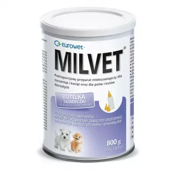 EUROWET Milvet nadomestno mleko za pse in mačke - 800g