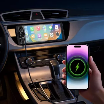 KRUGER & MATZ KM2016 avtoradio 1DIN z Apple CarPlay in Android Auto, 7-palčni LCD zaslon na dotik, Bluetooth 5.0, FM/AM sprejemnik, 4x45W