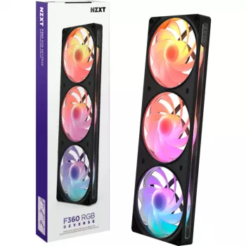 NZXT F360 RGB 360mm AIO tekočinsko hlajenje CPU, črno, Reverse