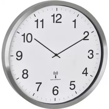 TFA Dostmann 60.3548.02 XXL radijsko stenska ura 508 mm x 65 mm bela srebrna velik zaslon