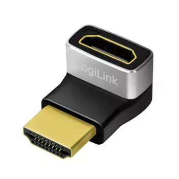 LogiLink AH0007A HDMI adapter, 270° kotni, vtič HDMI tipa A na vtičnico, 8K/60Hz, 48Gbit/s, HDMI 2.1, črn