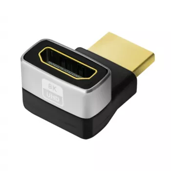 LogiLink AH0007A HDMI adapter, 270° kotni, vtič HDMI tipa A na vtičnico, 8K/60Hz, 48Gbit/s, HDMI 2.1, črn