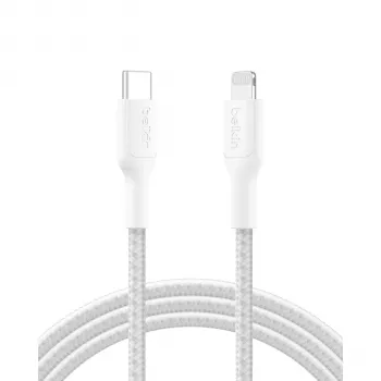 Belkin BOOSTCHARGE pleten kabel USB-C na Lightning 2m bel