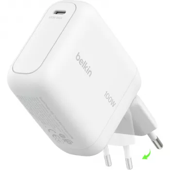 Belkin BoostCharge 100W GaN stenski polnilnik USB-C bel