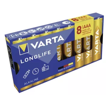 VARTA Longlife AAA LR03 Micro alkalne baterije, 8 kosov, 1,5 V, blister pakiranje