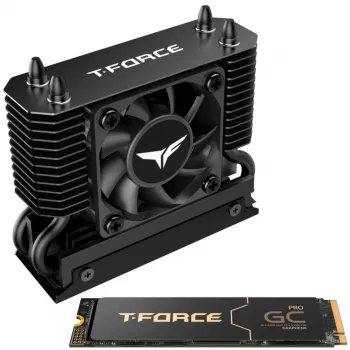 Team Group T-Force GC PRO 2TB M.2 2280 PCIe Gen5 NVMe SSD s hladilnim telesom T-FORCE DARK AirFlow, črn