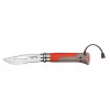 Opinel No. 08 Outdoor rdeč večnamenski žepni nož s ključem za zanko in varnostno piščalko