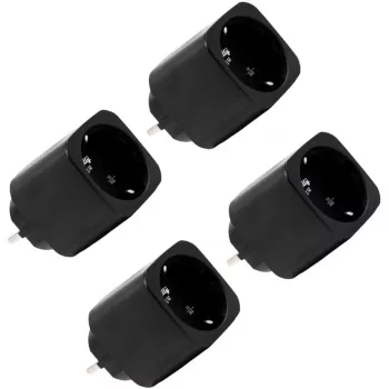Shelly Plug M Gen3 pametni vtič 4 kosi črn s spremljanjem porabe energije, Wi-Fi & Bluetooth