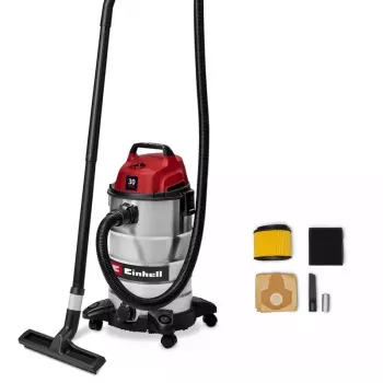Einhell TC-VC 3055 S 30 l sesalnik za mokro in suho sesanje, 950 W, posoda iz nerjavnega jekla, funkcija pihanja