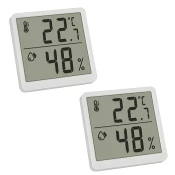 TFA 30.5059.02.02 digitalni set termo-higrometra 2 kosa, belo-srebrn