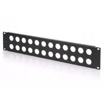 DIGITUS 2U rack slepa maska za 24 D-Sub modulov, 19 palcev, črna