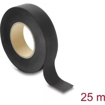 Delock tkani trak 25 m x 19 mm, trgan z roko, samolepilni, črn