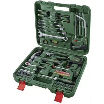 Bosch 73-delni komplet gospodinjskega orodja v zelenem trdem kovčku