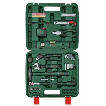 Bosch 73-delni komplet gospodinjskega orodja v zelenem trdem kovčku