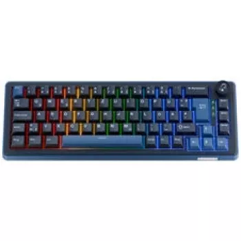 Ducky OK-M 65 mehanska igralna tipkovnica, 65% postavitev, hot-swappable KTT linearna stikala, RGB osvetlitev po tipkah, ISO, PBT Double-Shot tipke, žični USB-C, črna