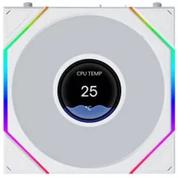 Lian Li UNI FAN TL120 LCD FLEX Wireless ARGB bel 120 mm reverse blade ventilator za ohišje