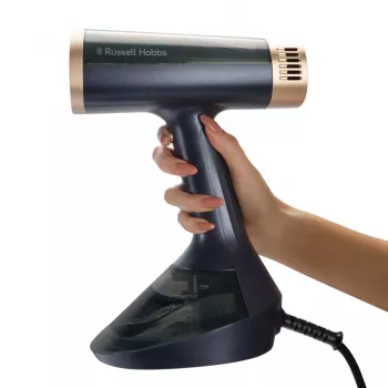 Ročni parni likalnik za oblačila Russell Hobbs Steam Genie VacuSteam 28550-56 – 1800 W, 200 ml, bel/moder