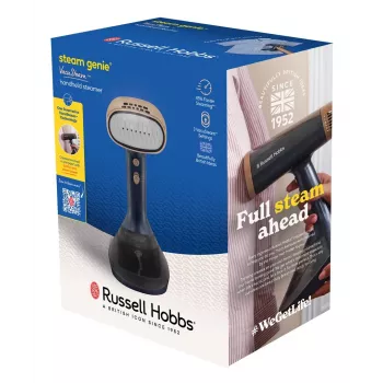 Ročni parni likalnik za oblačila Russell Hobbs Steam Genie VacuSteam 28550-56 – 1800 W, 200 ml, bel/moder