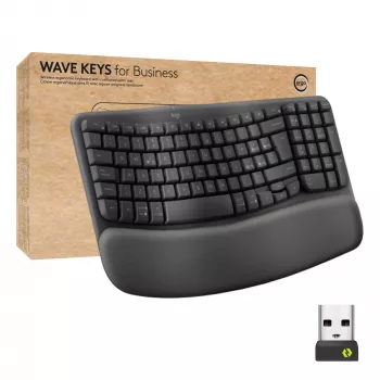 Logitech Ergo Series Wave Keys for Business brezžična ergonomska tipkovnica, italijanska postavitev, Graphite