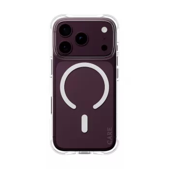 CARE by PanzerGlass Samba ovitek za iPhone 17/18 Pro prozoren bel MagSafe