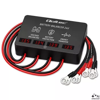 Qoltec 48V balancer baterij za 4 x 12V baterije | 10A | AGM GEL LiFePO4 | LED