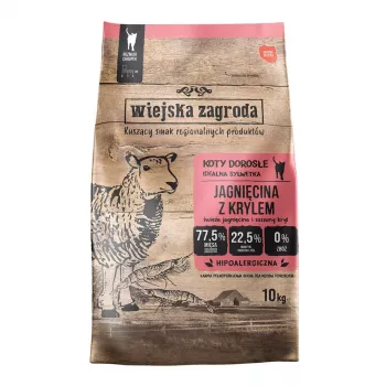 WIEJSKA ZAGRODA jagnjetina s krilom suha hrana za mačke - 10kg