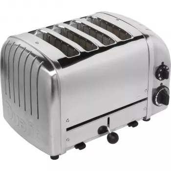 Dualit Vario 47030 toaster s 4 režami, poliran nerjavno jeklo, 2200 W, izjemno široke reže, funkciji odtajevanja in bagel