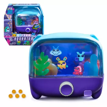 Bitzee Aquarium interaktivna digitalna igrača za hišne ljubljenčke z več kot 20 virtualnimi ljubljenčki, upravljanje na dotik in gibanje, vijolična/roza