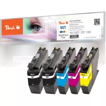 PEACH Ink Multipack PI500-430 združljivo z Brother LC-421 (črna, cian, magenta, rumena) - paket 4 kosov