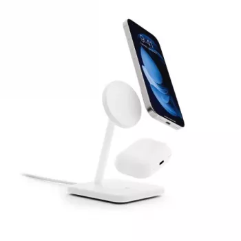 Twelve South HiRise 2 Deluxe Qi2 brezžično polnilno stojalo, belo