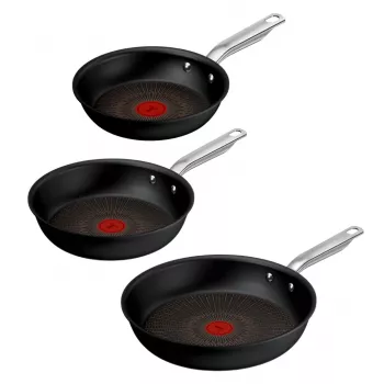 Komplet ponev Tefal Experience iz aluminija, 3-delni, črn, 20/24/28 cm