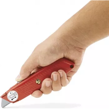 Varnostni nož z izvlečnim rezilom STANLEY BLACK&DECKER 99E z vijačno blokado, ročaj iz tlačno lite cinkove zlitine, 5 položajev rezila, notranje shranjevanje za 3 rezila, kovinsko siva