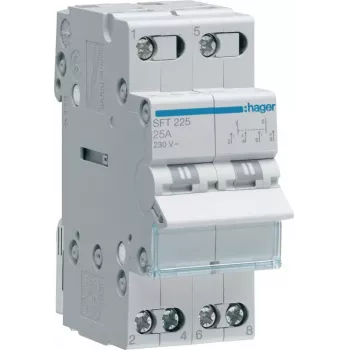 Hager SFT225 modularno preklopno stikalo I-0-II, 2P, 25A, 230V AC, DIN-vodilo