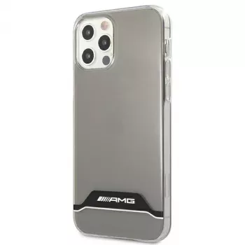 AMG AMHCP12MTCBW trda lupina za iPhone 12/12 Pro, prozorna, elektroplatirana črno-bela