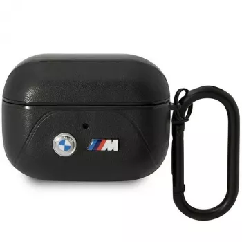 BMW usnjen ovitek za AirPods Pro z ukrivljenim linijskim dizajnom – črn