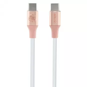 GUESS GUCCLALRGDP hitri polnilni kabel USB-C na USB-C 1,5 m roza z vtisnjenim logotipom