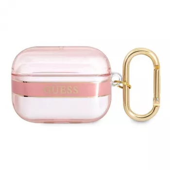 GUESS ovitek za AirPods Pro z jermenom roza Strap Collection