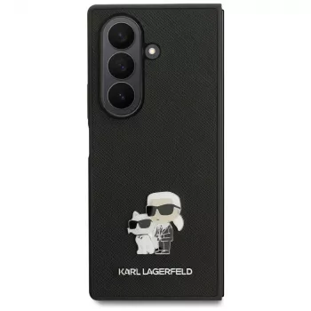 Karl Lagerfeld Saffiano Karl & Choupette Pin ovitek za Samsung Galaxy Z Fold7 – črn
