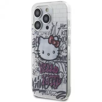 Hello Kitty HKHCP14LHDGPHT trdi ovitek IML Kitty On Bricks Graffiti za iPhone 14 Pro – bel