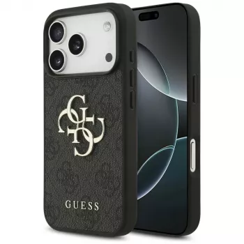 GUESS 4G Big Logo zaščitni ovitek za iPhone 17 Pro / 18 Pro – črn
