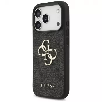 GUESS 4G Big Logo zaščitni ovitek za iPhone 17 Pro / 18 Pro – črn