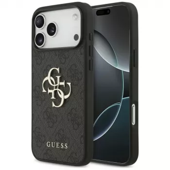 GUESS 4G Big Logo ovitek za iPhone 17 Pro Max / 18 Pro Max – črn