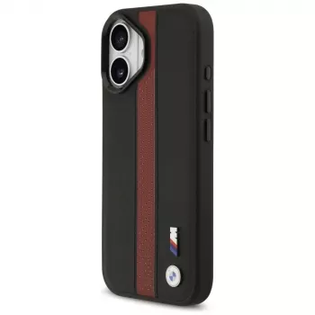 BMW M MagSafe ovitek s perforiranim logotipom s črtami za iPhone 17 – rdeč