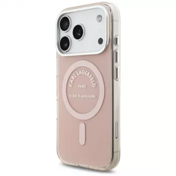 Karl Lagerfeld IML Karl RSG Logo MagSafe ovitek za iPhone 17 Pro, roza