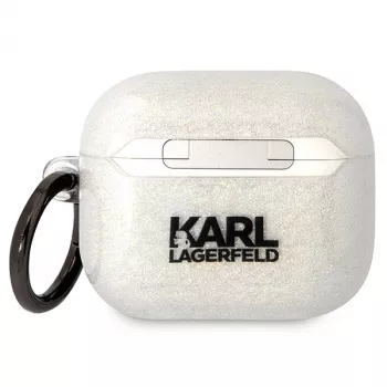 Karl Lagerfeld KLA3HNKCTGT ovitek za AirPods 3 prozoren bleščice Karl & Choupette