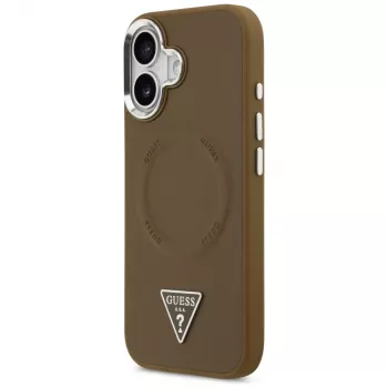 GUESS Triangle Logo MagSafe ovitek za iPhone 17 – rjav