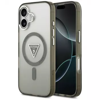 GUESS IML Gradient Triangle Logo MagSafe ovitek za iPhone 17 – kaki