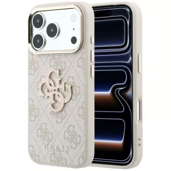 GUESS 4G & Big Resin Logo ovitek za iPhone 17 Pro / 18 Pro – roza