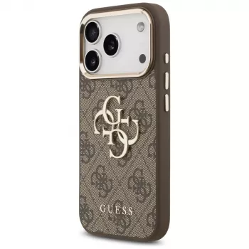 GUESS 4G Big Classic Logo ovitek za iPhone 17 Pro / 18 Pro - rjav in zlat