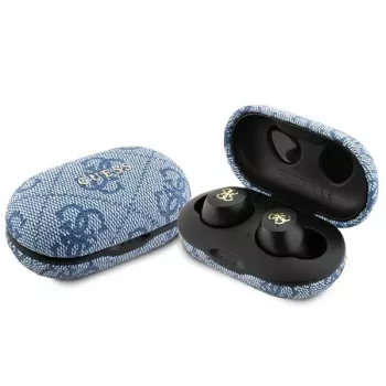GUESS GUTWSP4EGB brezžične Bluetooth ušesne slušalke True Wireless s polnilno postajo, ENC, modra kovina